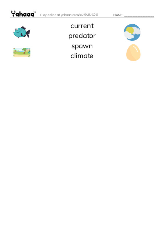 RAZ Vocabulary O: The Magic of Migration PDF three columns match words