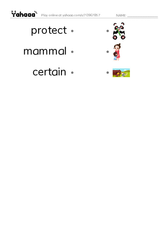 RAZ Vocabulary O: Wheres Your Hair PDF link match words worksheet