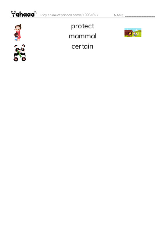 RAZ Vocabulary O: Wheres Your Hair PDF three columns match words