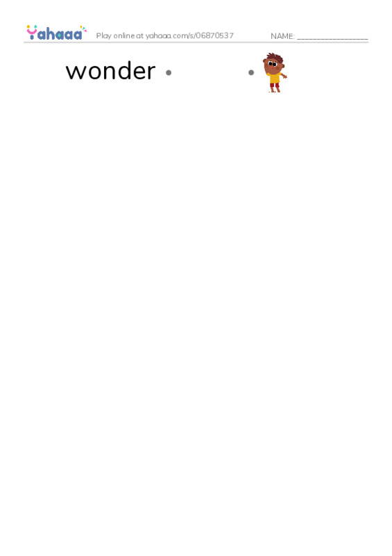 RAZ Vocabulary O: Wonders of Nature2 PDF link match words worksheet