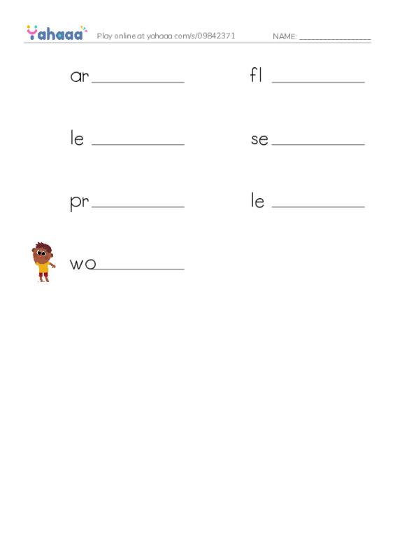 RAZ Vocabulary O: Wonders of Nature2 PDF worksheet writing row