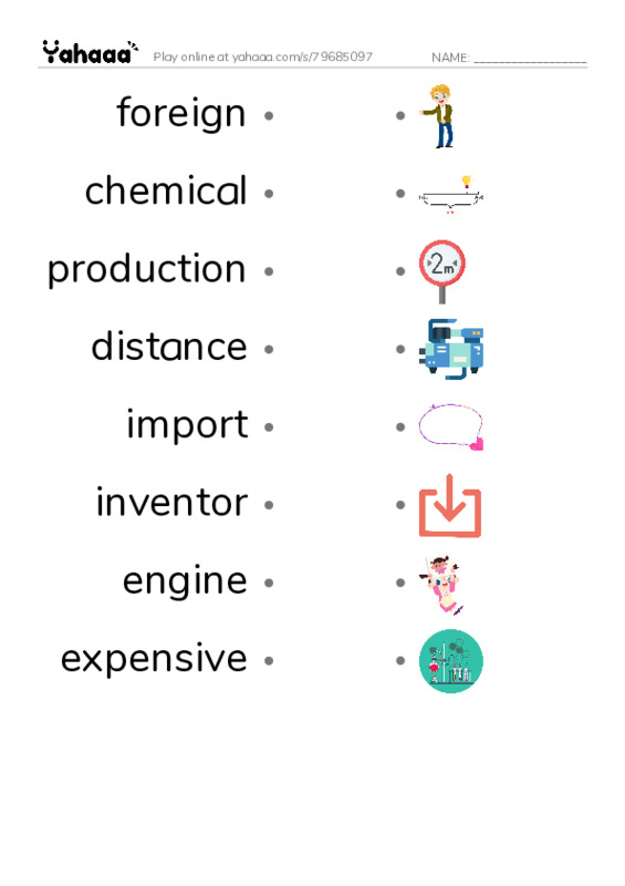 RAZ Vocabulary O: A Nation on Wheels PDF link match words worksheet