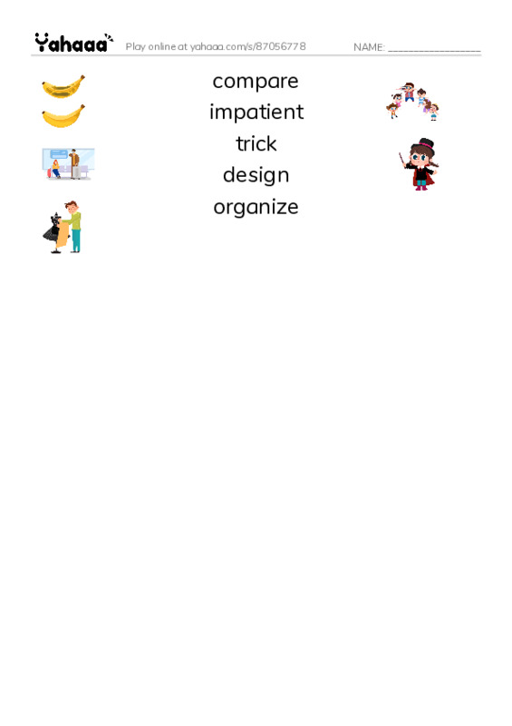 RAZ Vocabulary O: Beckys Puzzle Problem PDF three columns match words