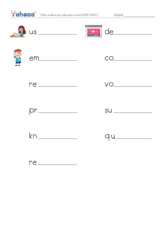 RAZ Vocabulary O: Dictionary Dave PDF worksheet writing row