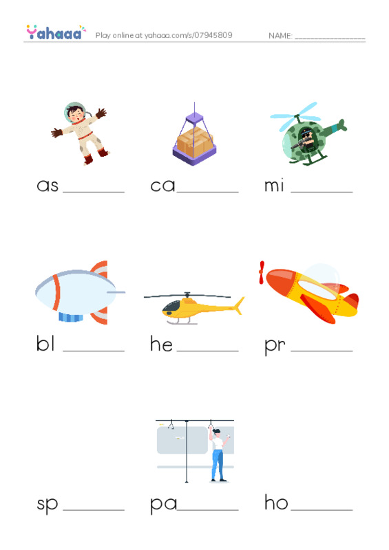 RAZ Vocabulary O: Fantastic Flying Machines1 PDF worksheet to fill in words gaps