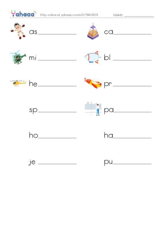 RAZ Vocabulary O: Fantastic Flying Machines1 PDF worksheet writing row