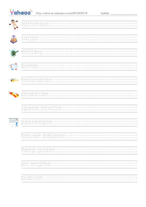 RAZ Vocabulary O: Fantastic Flying Machines1 PDF write between the lines worksheet