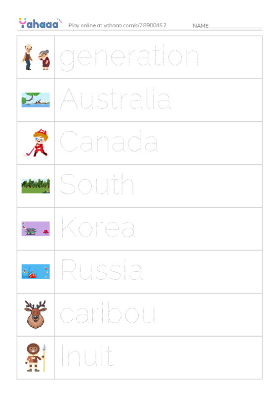 RAZ Vocabulary O: Friends Around the World PDF one column image words