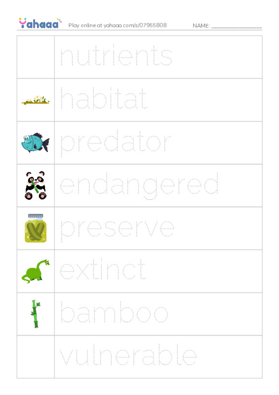 RAZ Vocabulary O: Giant Pandas PDF one column image words