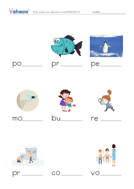 RAZ Vocabulary O: Guardian Dogs Penguin Protectors PDF worksheet to fill in words gaps