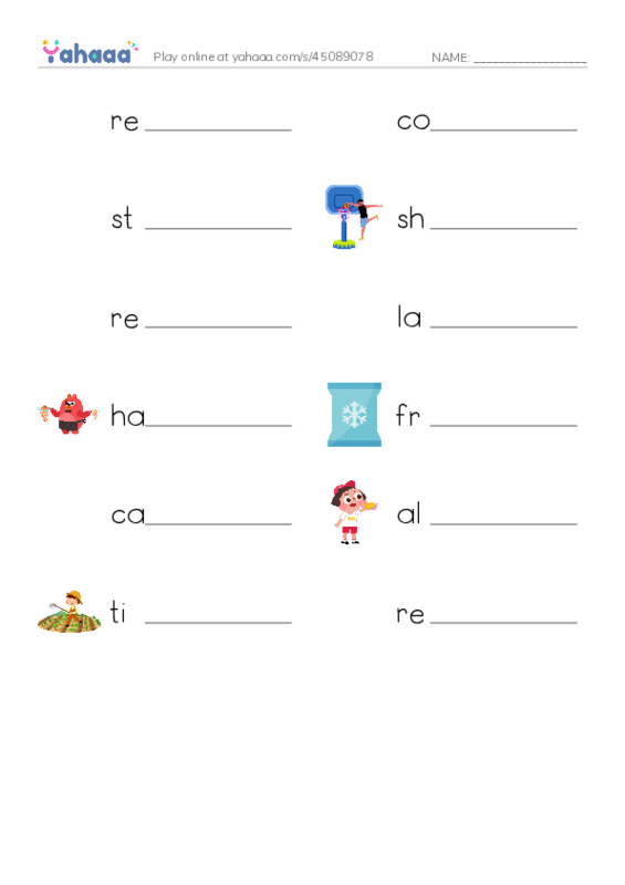 RAZ Vocabulary O: Landons Pumpkins PDF worksheet writing row