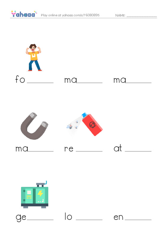 RAZ Vocabulary O: Magnetism PDF worksheet to fill in words gaps