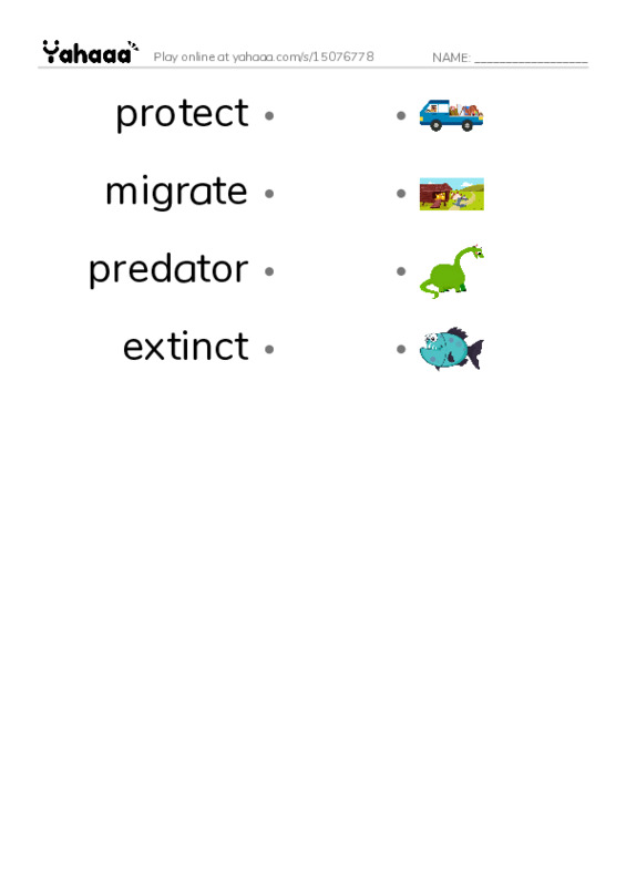 RAZ Vocabulary O: Manatees PDF link match words worksheet