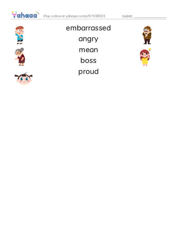 RAZ Vocabulary O: Max PDF three columns match words