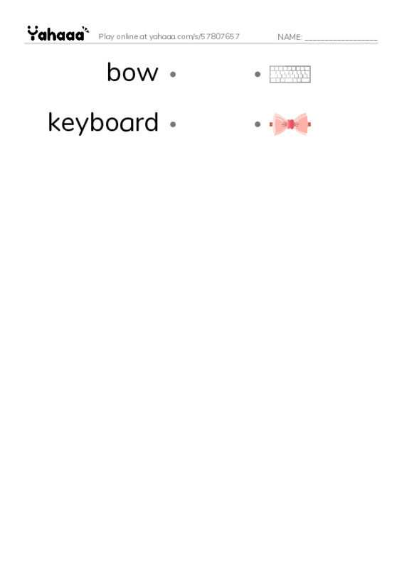 RAZ Vocabulary O: Musical Instruments PDF link match words worksheet