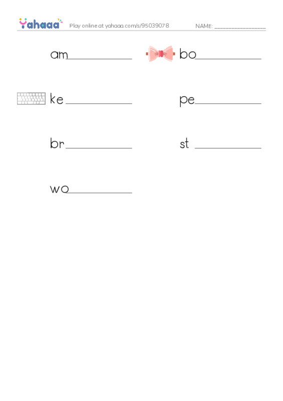 RAZ Vocabulary O: Musical Instruments PDF worksheet writing row