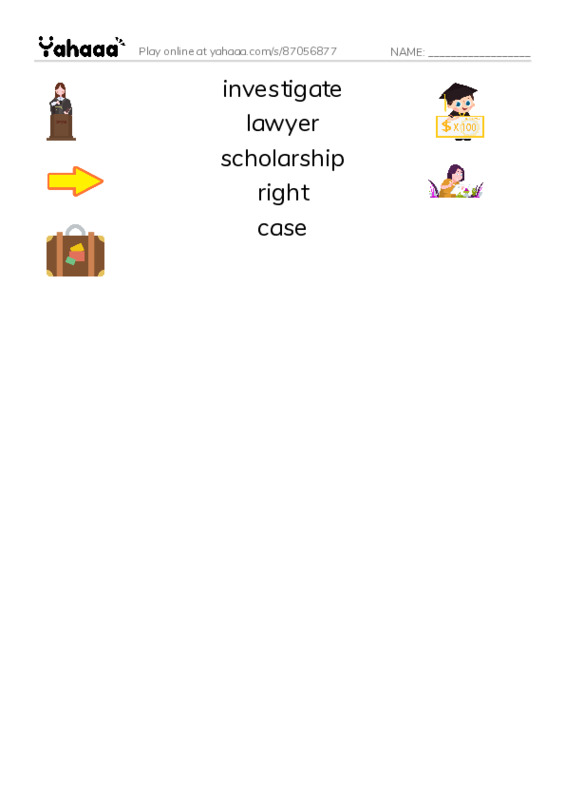 RAZ Vocabulary O: Sonia Joins the Supreme Court PDF three columns match words