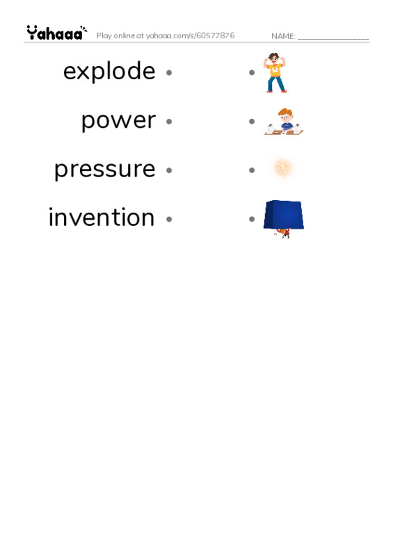 RAZ Vocabulary O: The Steam Engine PDF link match words worksheet