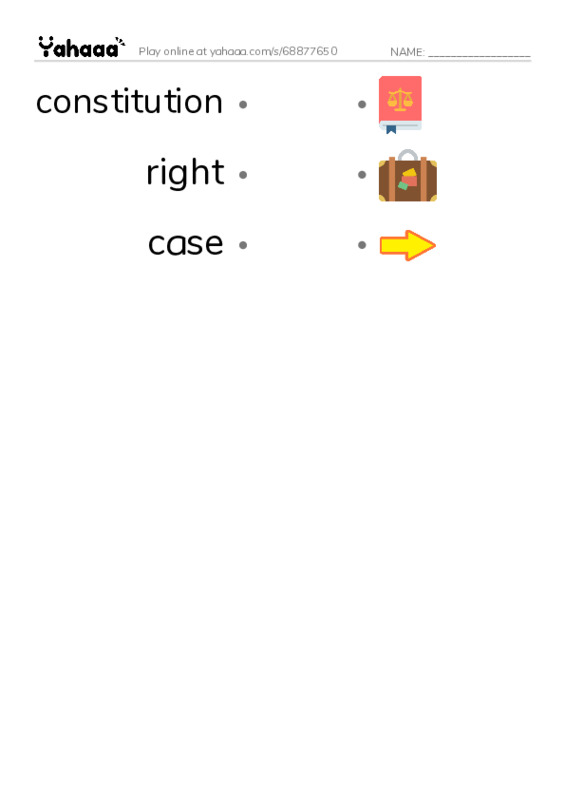 RAZ Vocabulary O: Women of the Supreme Court PDF link match words worksheet