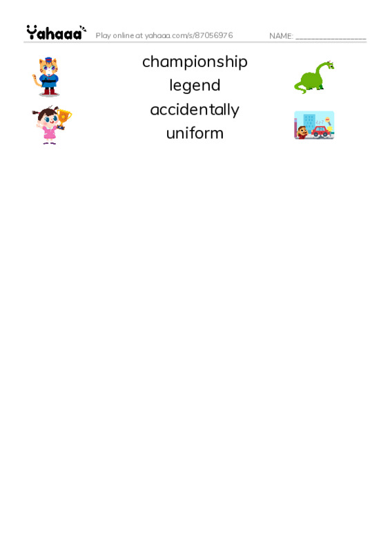 RAZ Vocabulary O: World Cup Soccer PDF three columns match words