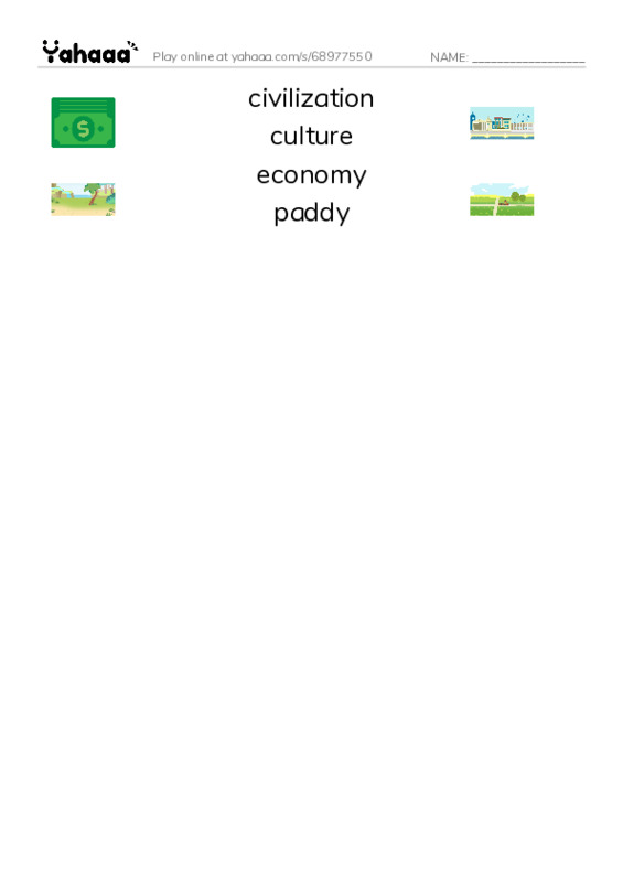 RAZ Vocabulary Q: China PDF three columns match words