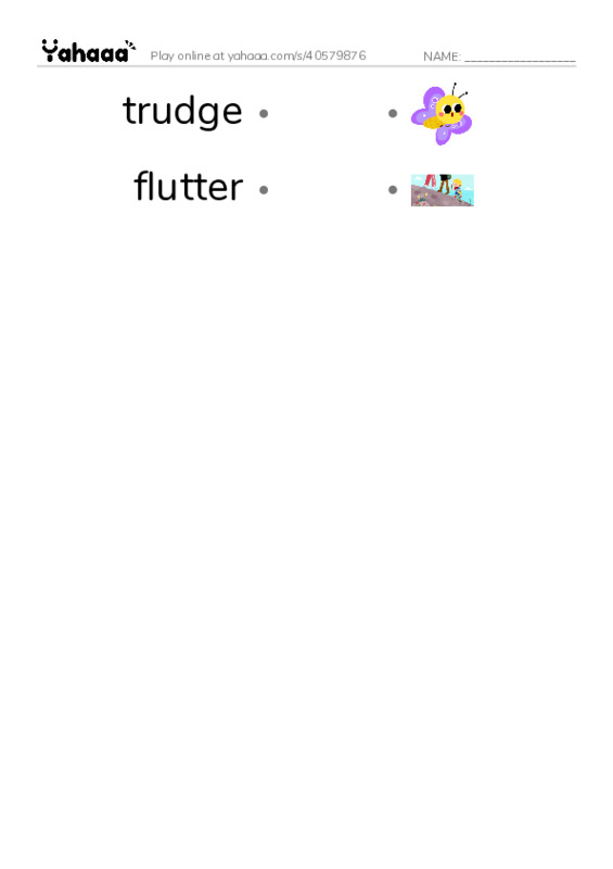 RAZ Vocabulary Q: First Day of School PDF link match words worksheet