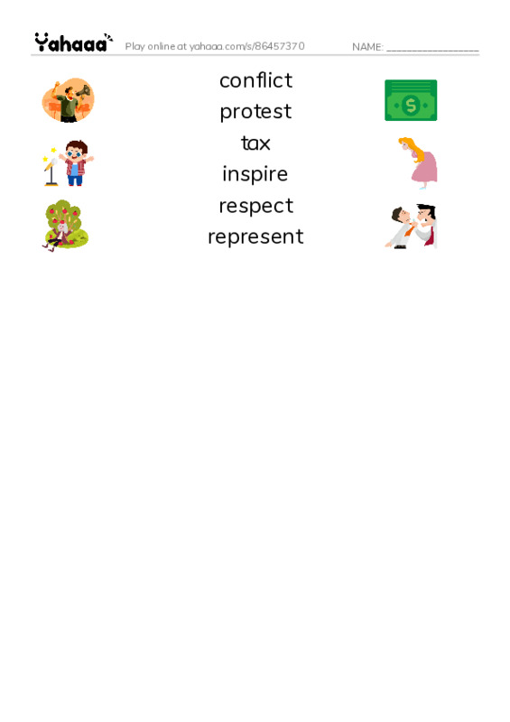 RAZ Vocabulary Q: Gandhi1 PDF three columns match words