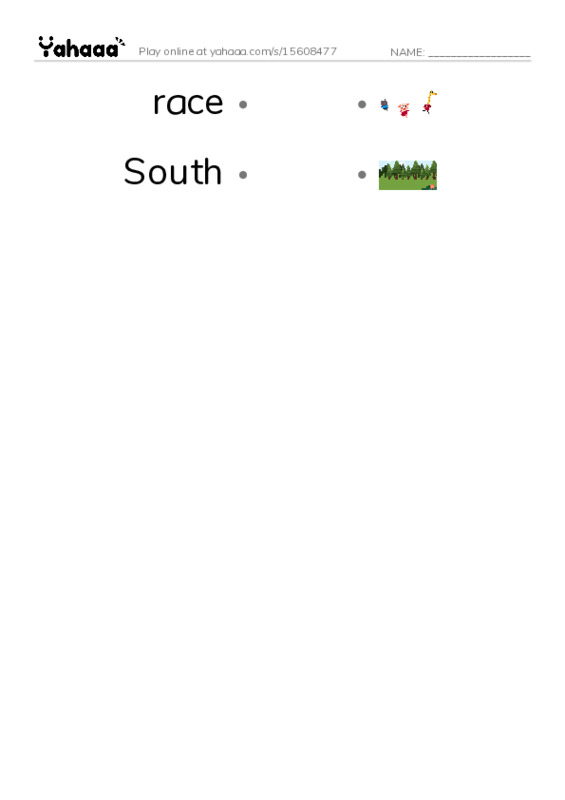 RAZ Vocabulary Q: Good for Thurgood2 PDF link match words worksheet