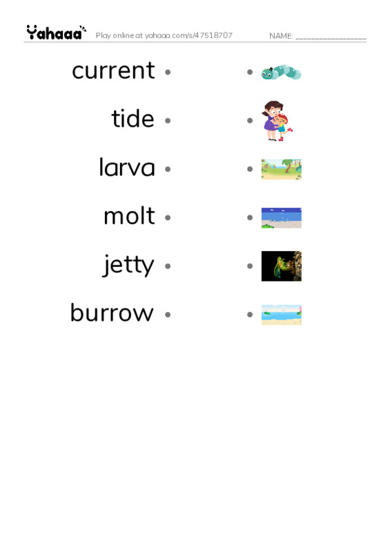 RAZ Vocabulary Q: Horseshoes Arent Just for Good Luck PDF link match words worksheet