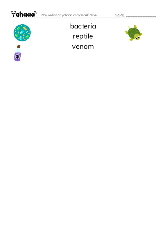 RAZ Vocabulary Q: Komodo Dragons Giant Reptiles PDF three columns match words