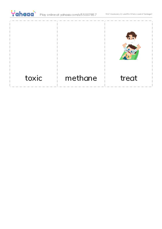 RAZ Vocabulary Q: Landfills What a Load of Garbage2 PDF flaschards with images