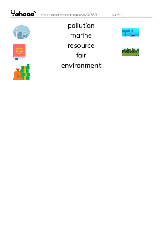 RAZ Vocabulary Q: My Earth Day Birthday PDF three columns match words