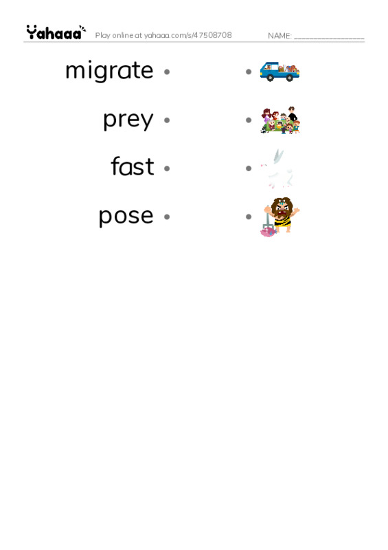 RAZ Vocabulary Q: Plight of the Polar Bear PDF link match words worksheet