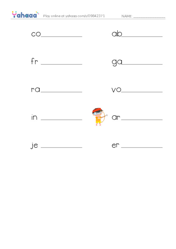 RAZ Vocabulary Q: Robin Hood and the King PDF worksheet writing row