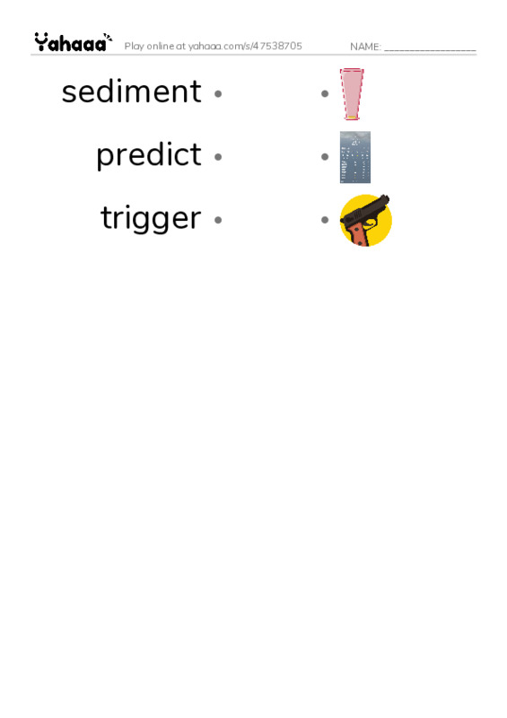 RAZ Vocabulary Q: Sinkhole Science2 PDF link match words worksheet