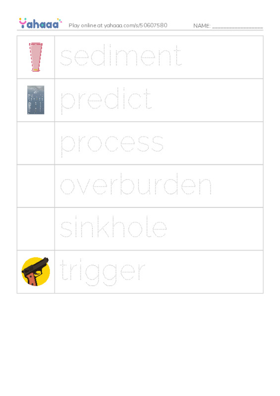 RAZ Vocabulary Q: Sinkhole Science2 PDF one column image words