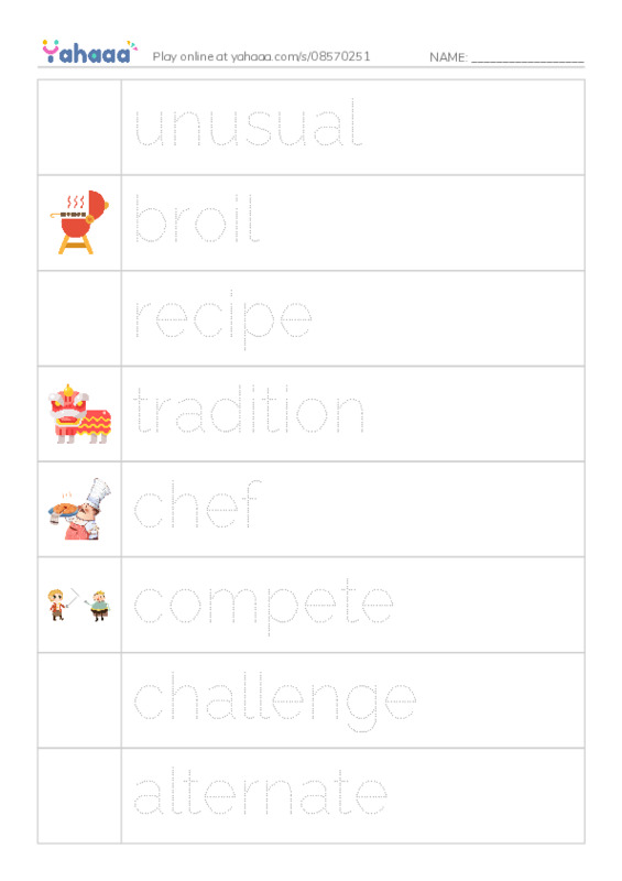 RAZ Vocabulary Q: Sweet Potato Challenge PDF one column image words