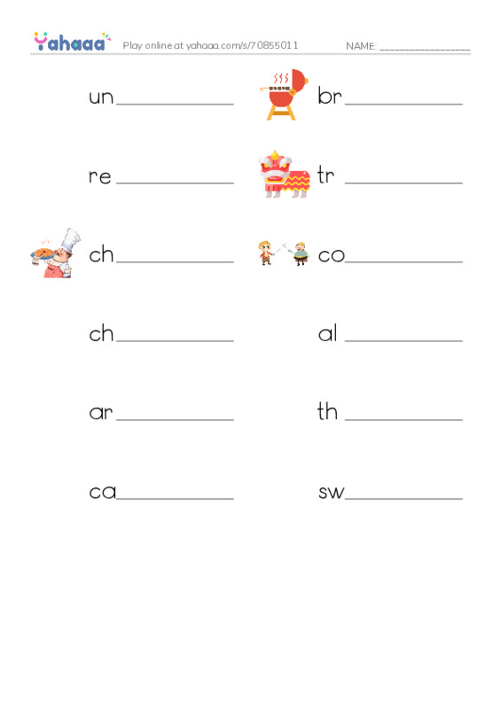 RAZ Vocabulary Q: Sweet Potato Challenge PDF worksheet writing row