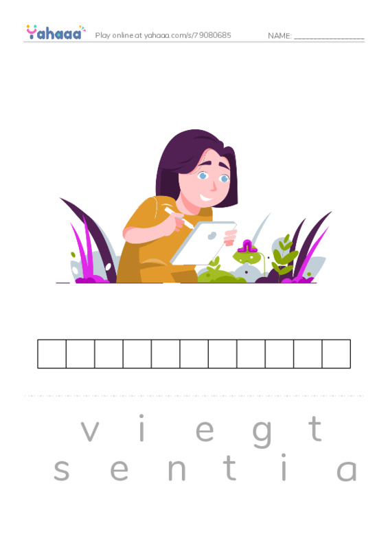 RAZ Vocabulary Q: The Footprint PDF word puzzles worksheet