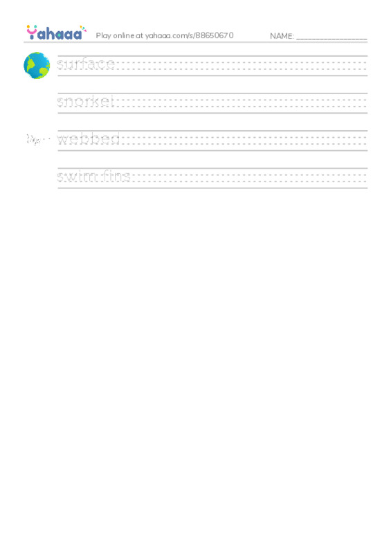 RAZ Vocabulary Q: The Footprint2 PDF write between the lines worksheet