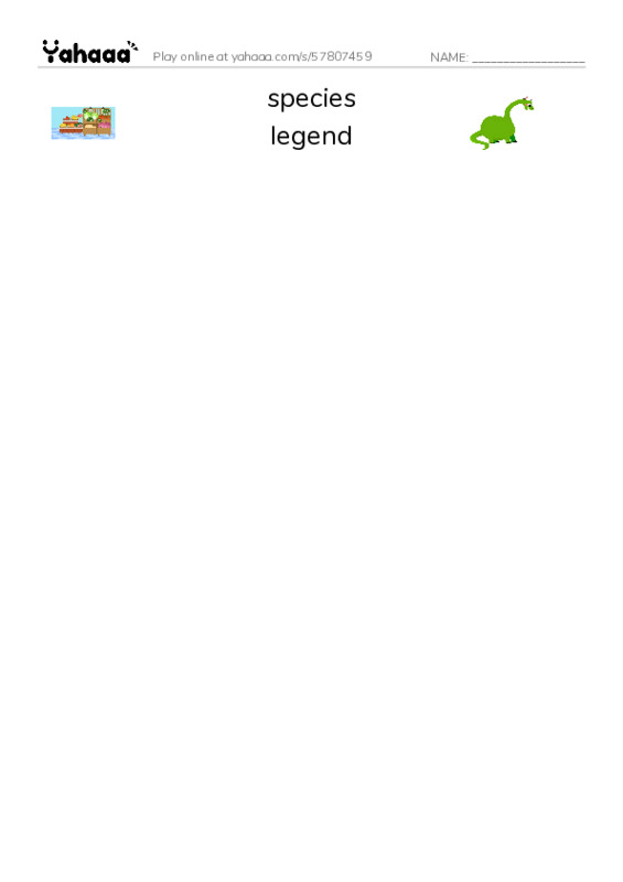 RAZ Vocabulary Q: The Legend of Nessie PDF three columns match words