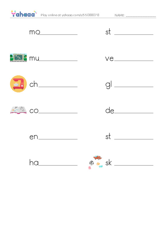 RAZ Vocabulary Q: Vincents Bedroom PDF worksheet writing row