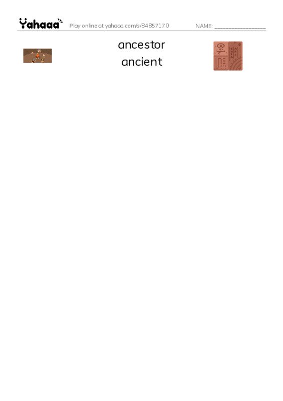 RAZ Vocabulary Q: Walking in Roman Footsteps PDF three columns match words