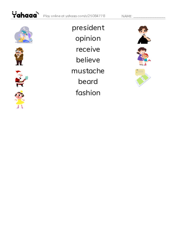 RAZ Vocabulary Q: Why Abe Lincoln Grew a Beard PDF three columns match words