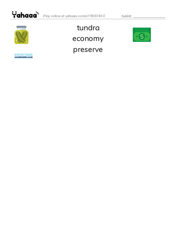 RAZ Vocabulary R: Alaska The Last Frontier PDF three columns match words