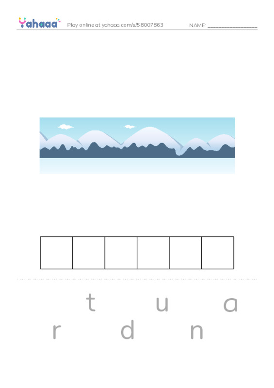 RAZ Vocabulary R: Alaska The Last Frontier PDF word puzzles worksheet