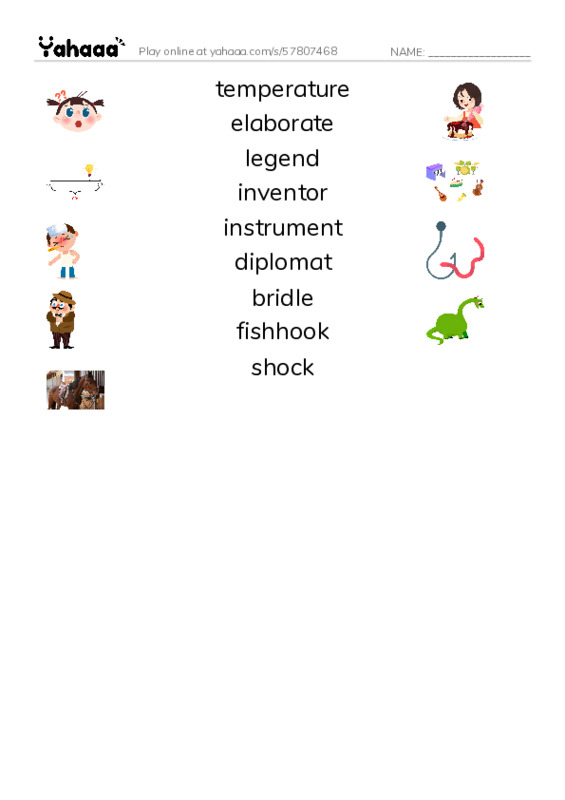 RAZ Vocabulary R: All About Kites PDF three columns match words