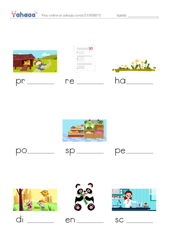 RAZ Vocabulary R: Animal Discoveries PDF worksheet to fill in words gaps