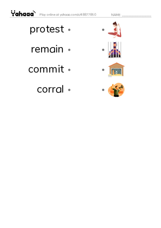 RAZ Vocabulary R: April Fools PDF link match words worksheet