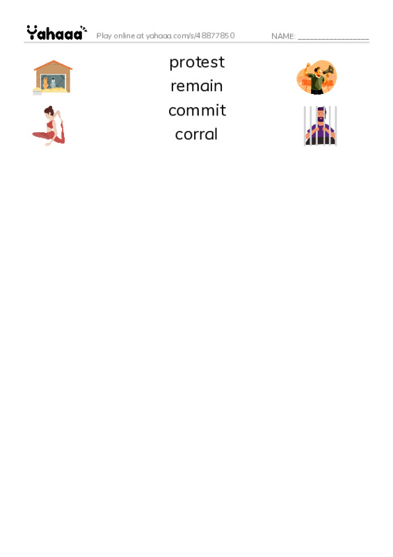 RAZ Vocabulary R: April Fools PDF three columns match words